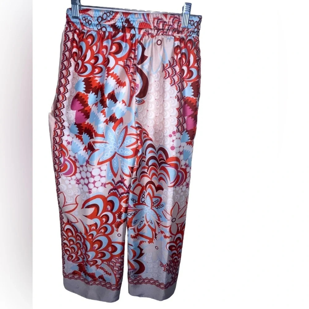 Zara Multicolored Flowy Patchwork Pants Trouser S… - image 2